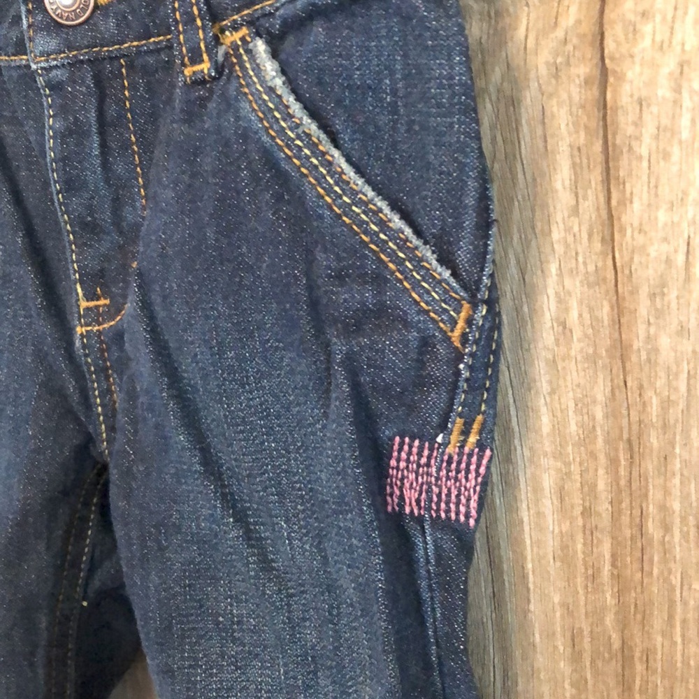 Old Navy Blue Dark Wash Jeans Convertible Crop Straight Leg 4 Pocket Size 2T - Picture 2 of 14